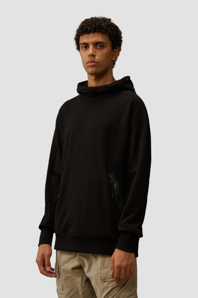 C.P. COMPANY Black Men's Sweat Hooded Sweatshirt