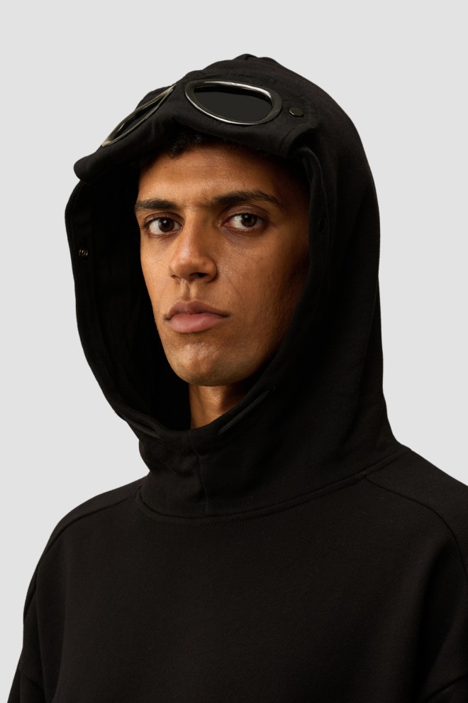 C.P. COMPANY Black Men's Sweat Hooded Sweatshirt