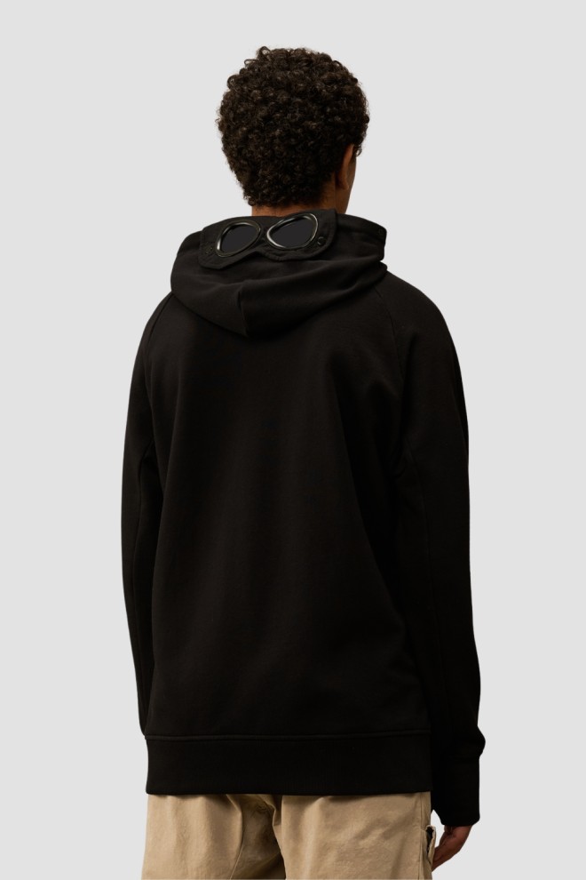C.P. COMPANY Black Men's Sweat Hooded Sweatshirt