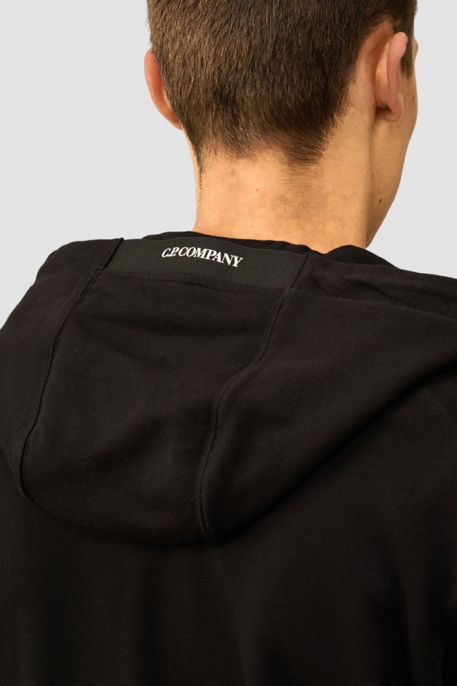 C.P. COMPANY Tricou cu glugă negru pentru bărbați