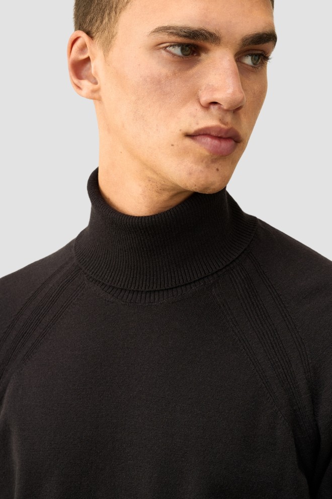 C.P. COMPANY Black bărbați Turtle Neck guler cu guler înalt