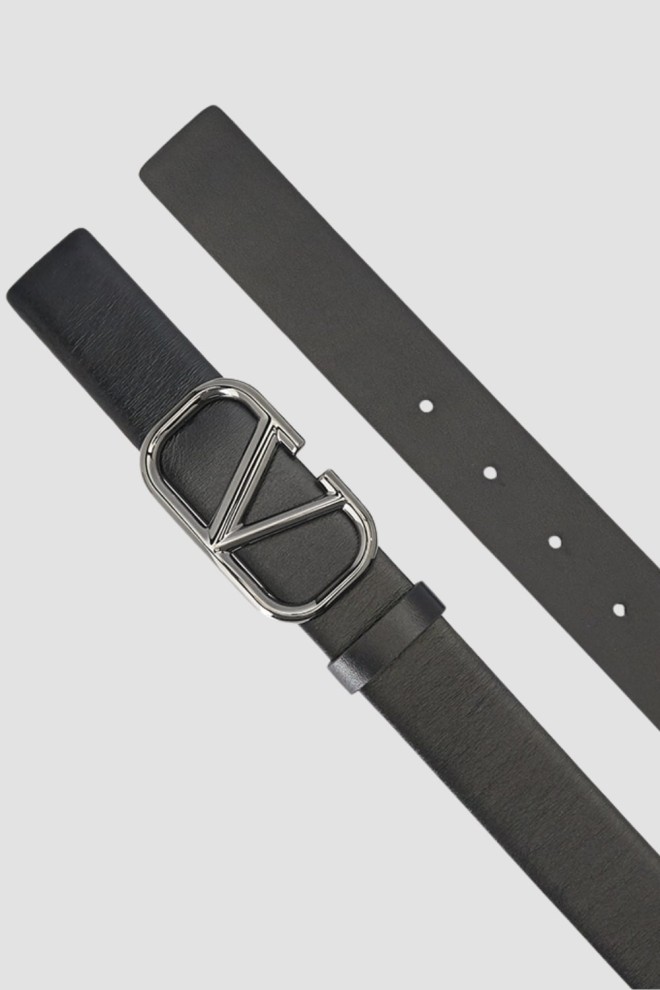 VALENTINO Garavani black men's leather belt