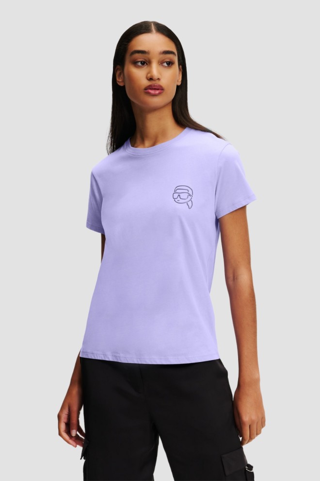 KARL LAGERFELD Lavender women's Iconic 2.0 Jelly t-shirt