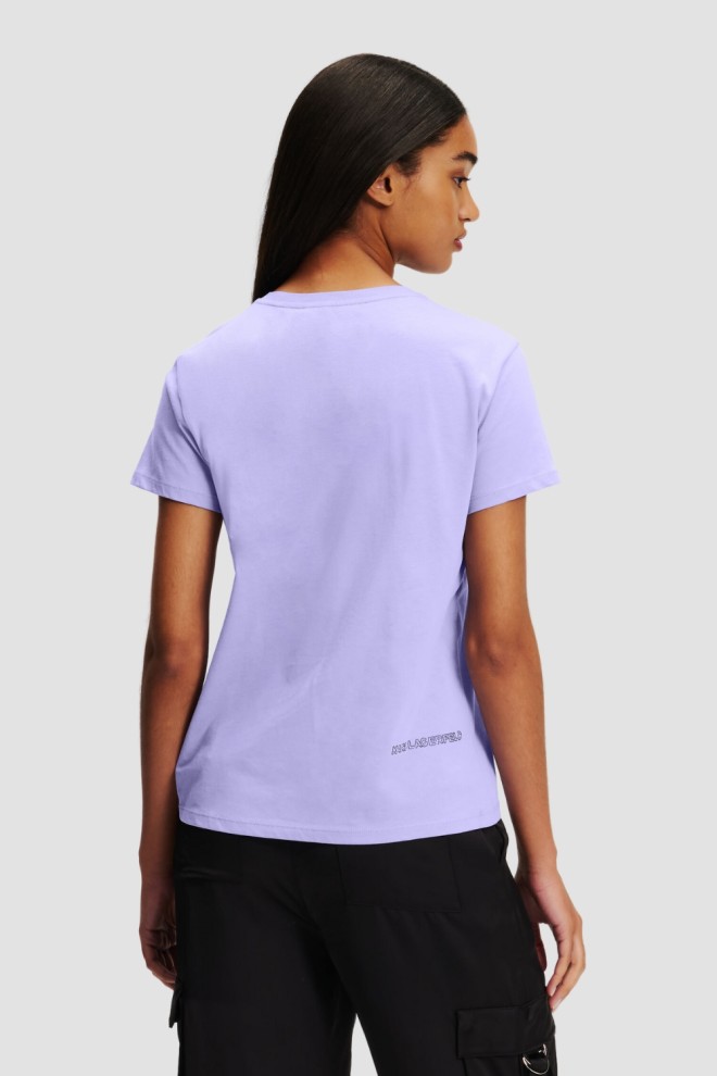 KARL LAGERFELD Lavender women's Iconic 2.0 Jelly t-shirt