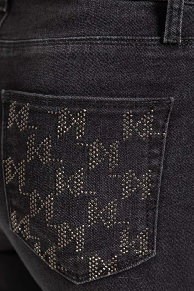 KARL LAGERFELD Black Blugi skinny din denim pentru femei