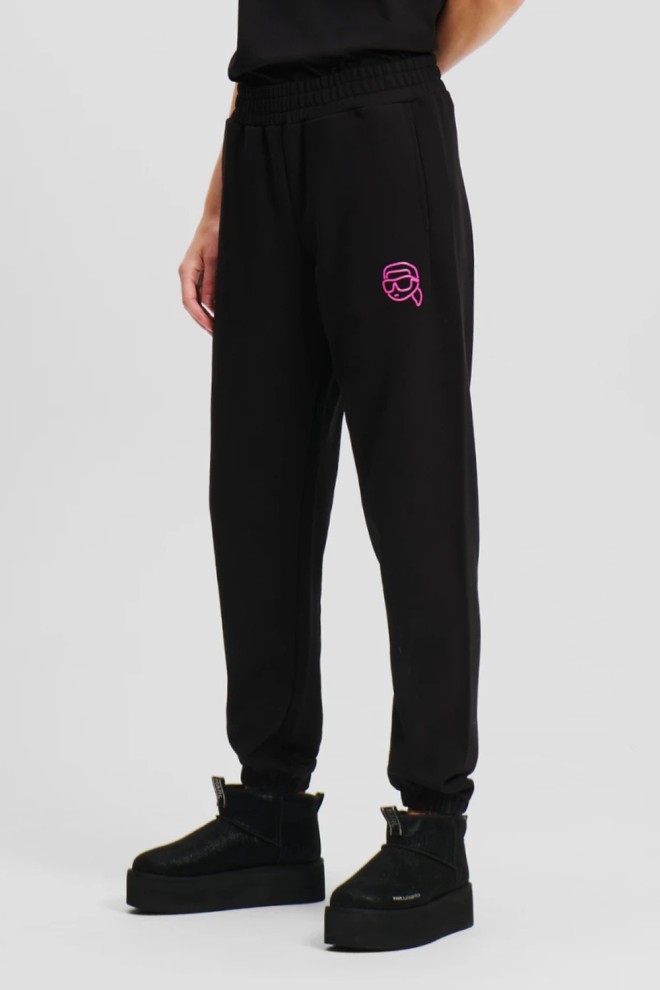 KARL LAGERFELD Pantaloni de trening Ikonik 2.0 Jelly negri pentru femei
