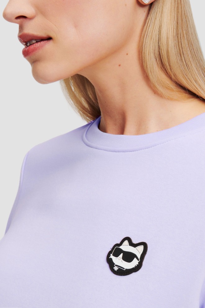 KARL LAGERFELD Lawendowa damska bluza Ikonik 2.0