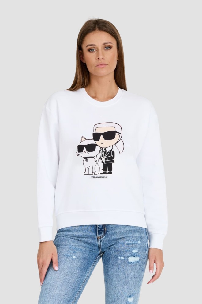 KARL LAGERFELD Жіночий білий світшот Ikonik 2.0