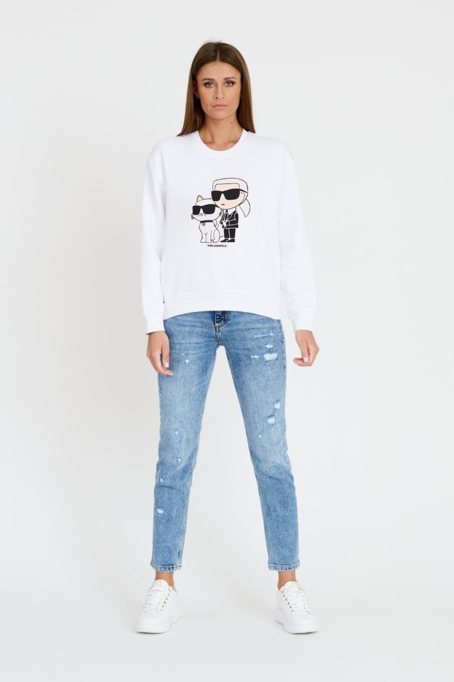 KARL LAGERFELD Жіночий білий світшот Ikonik 2.0