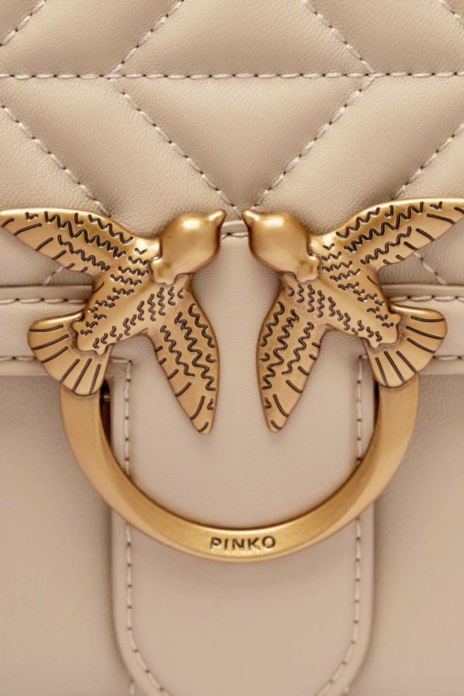 PINKO Beige Love One Classic DC Handbag
