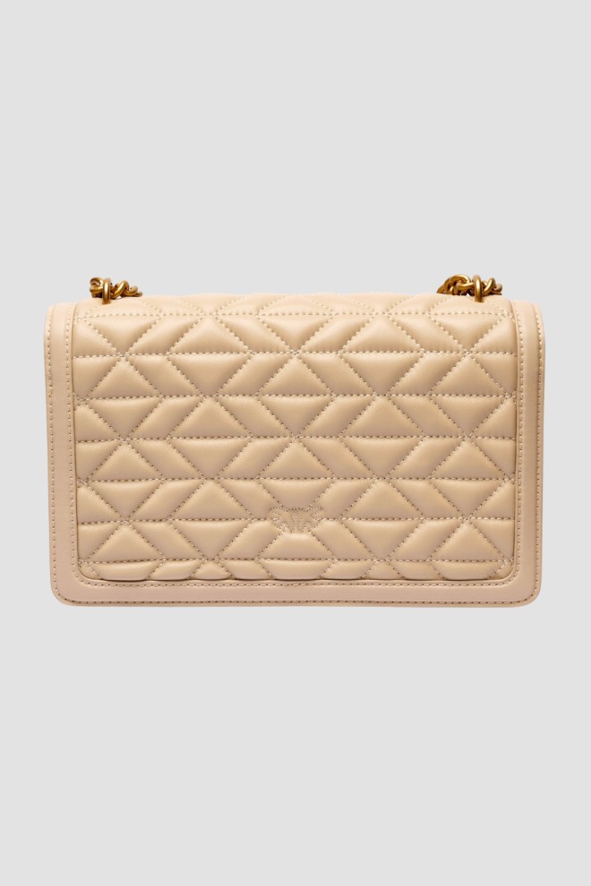 PINKO Beige Love One Classic DC Handbag