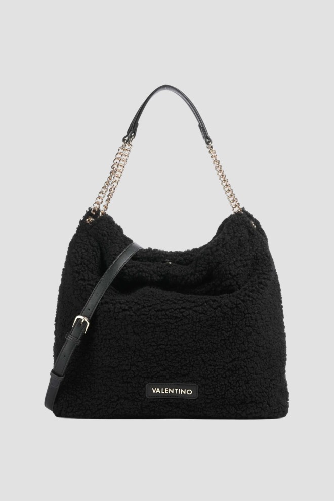 VALENTINO Negru mare pentru femei Qube Hobo Bag