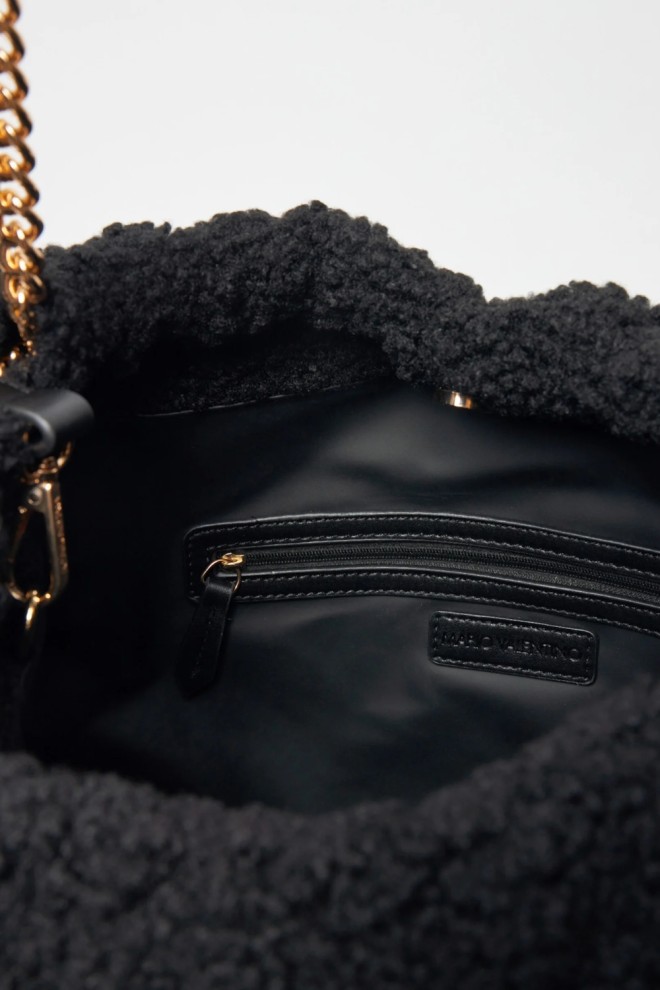 VALENTINO Negru mare pentru femei Qube Hobo Bag