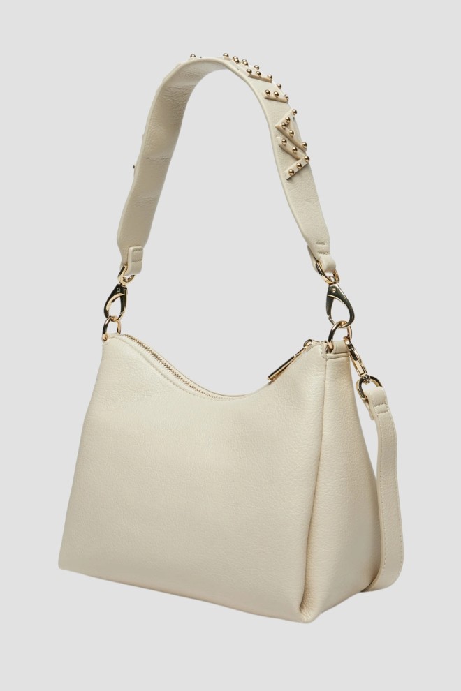 VALENTINO Bej pentru femei Kalimba Hobo Bag cu husă