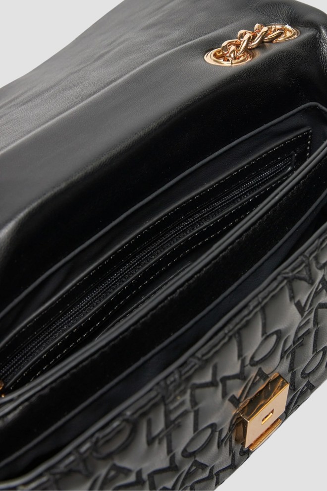 VALENTINO Black Logoed Women's Dram Flap Bag