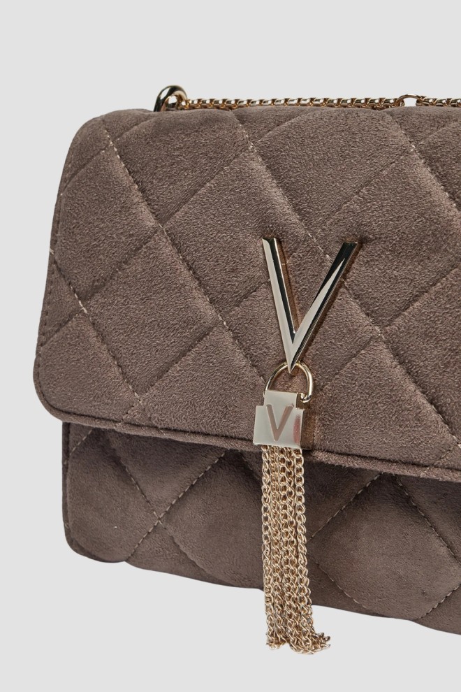 VALENTINO Brown Femeii Suede Charlotte Flap Bag