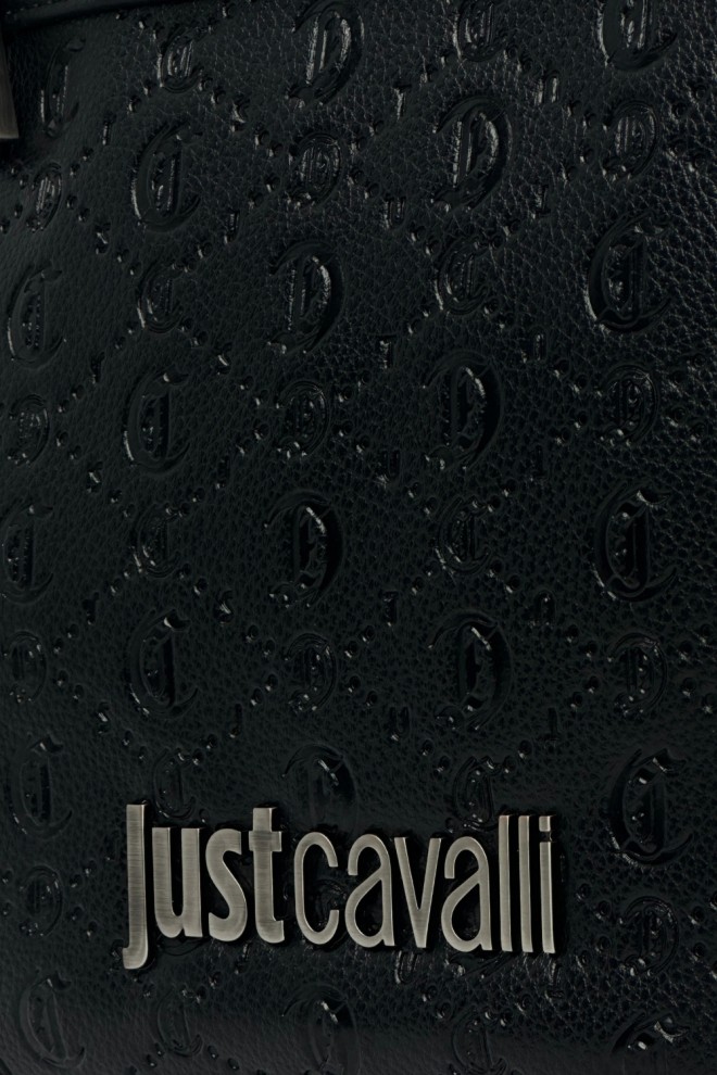JUST CAVALLI Pungă neagră pentru bărbați cu logo JC Metal Lettering - Style 4