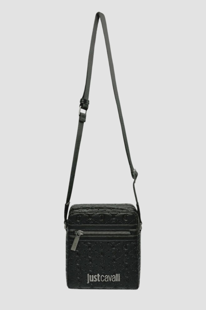 JUST CAVALLI Geantă neagră pentru bărbați JC Metal Lettering - Style 3