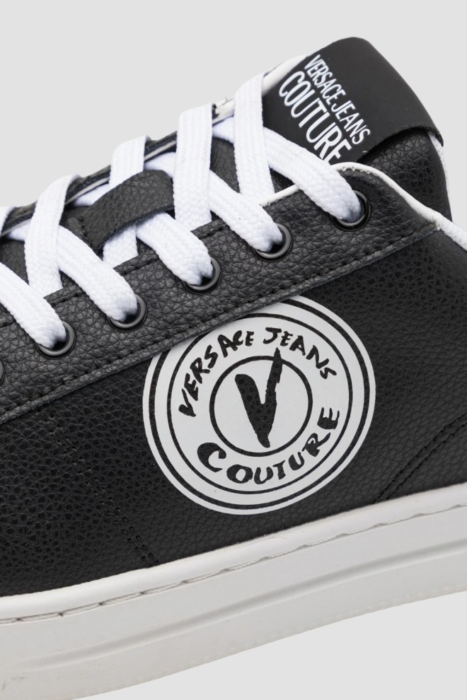 VERSACE JEANS COUTURE Black men's Fondo Court 88 DIS sneakers. SK1