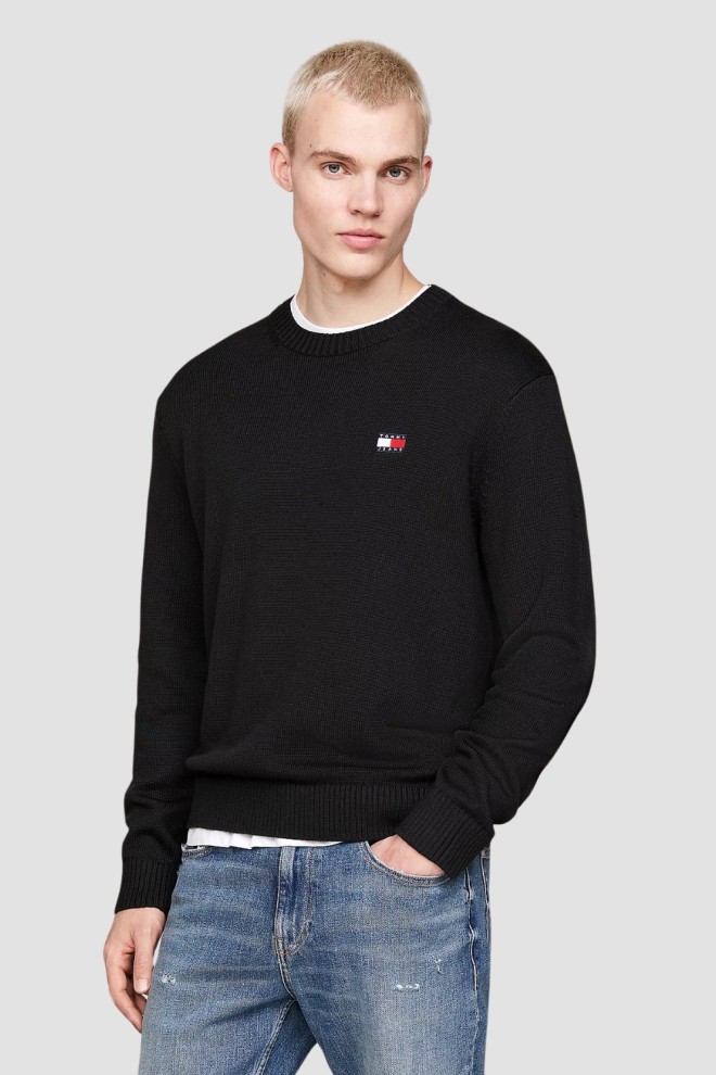 TOMMY JEANS Pulover negru pentru bărbați