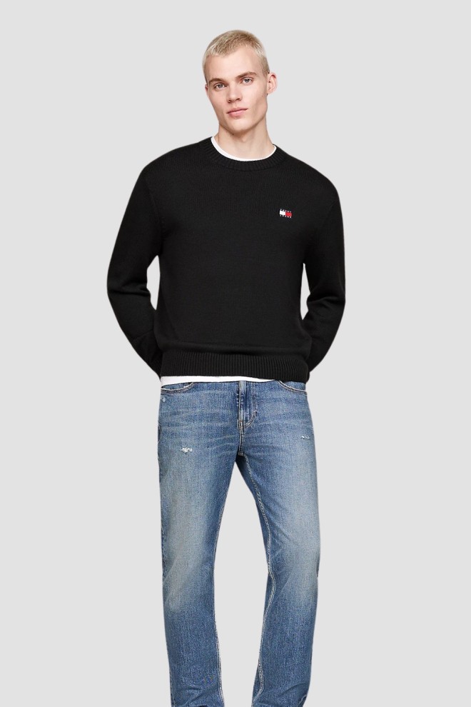 TOMMY JEANS Pulover negru pentru bărbați