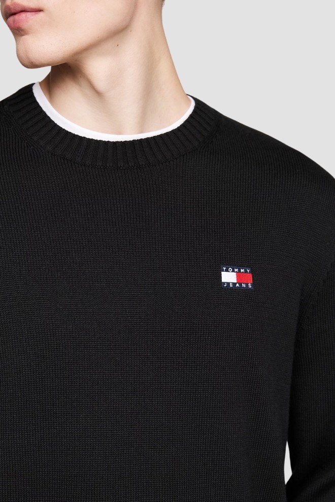 TOMMY JEANS Pulover negru pentru bărbați