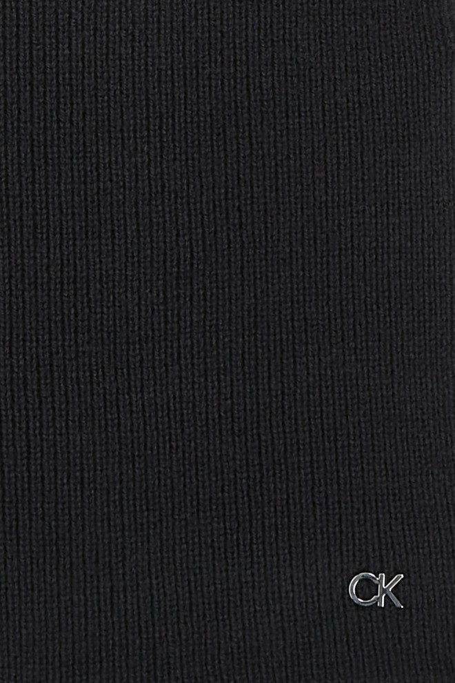 CALVIN KLEIN Black women's wool scarf with cashmere blend