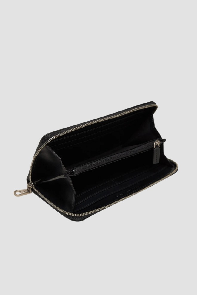 CALVIN KLEIN Portofel negru cu fermoar pentru femei