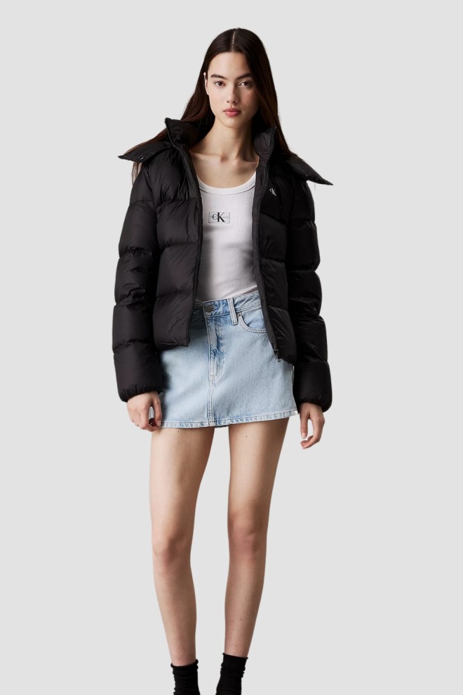 CALVIN KLEIN Jachetă cu glugă neagră pentru femei