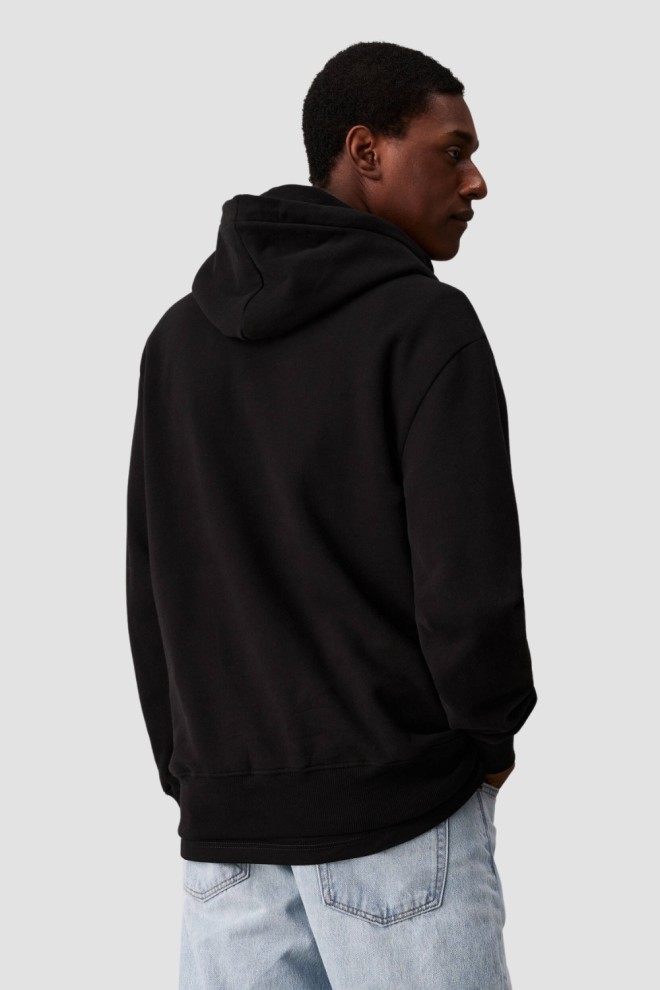 CALVIN KLEIN Hanorac negru pentru bărbați cu logo brodat