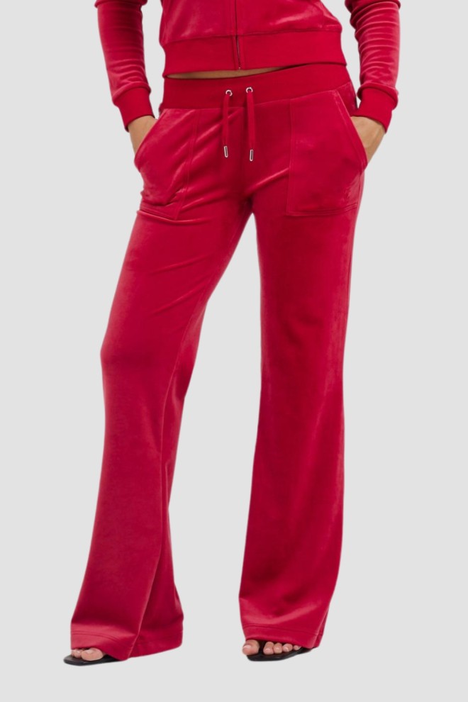JUICY COUTURE Czerwone damskie spodnie dresowe Layla Low Rise