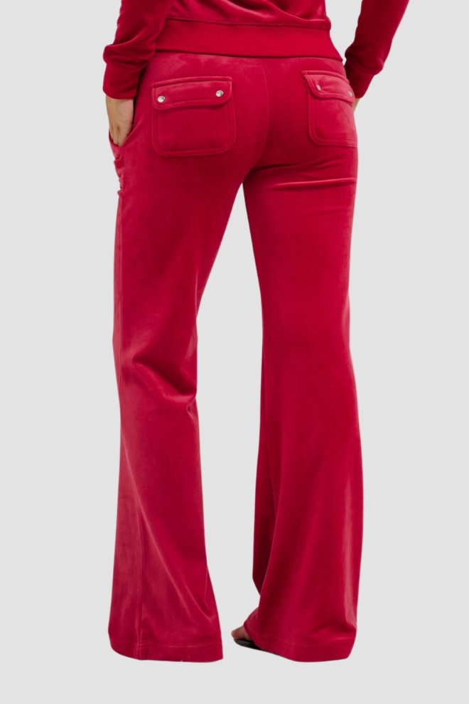 JUICY COUTURE Czerwone damskie spodnie dresowe Layla Low Rise
