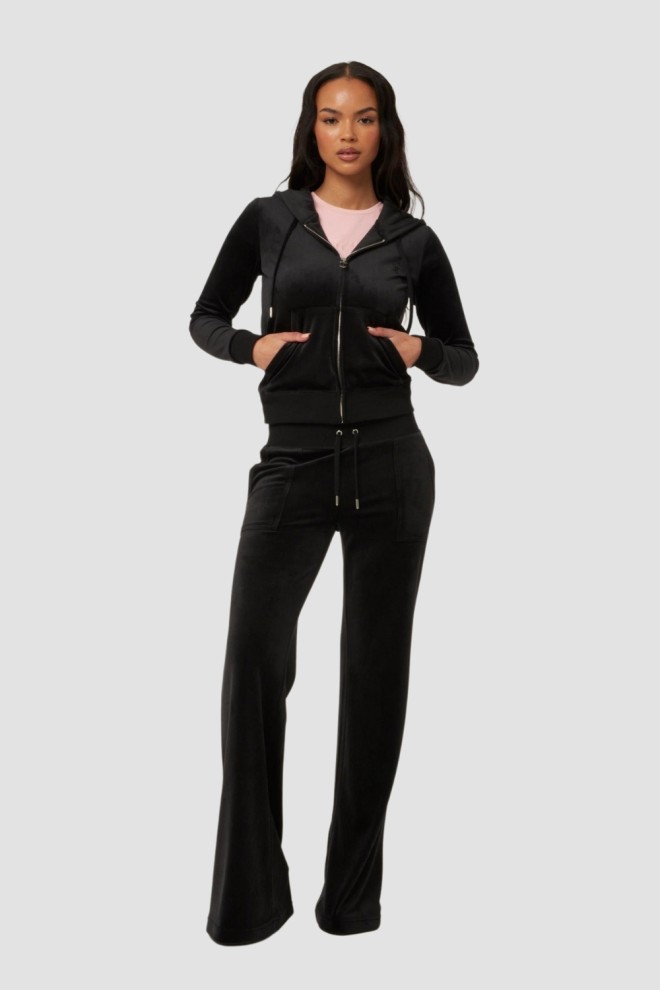 JUICY COUTURE Czarne spodnie dresowe damskie Layla Low Rise