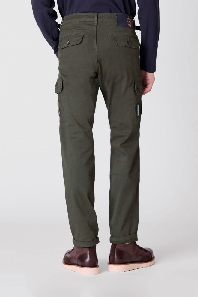 AERONAUTICA MILITARE Zielone męskie spodnie Cargo