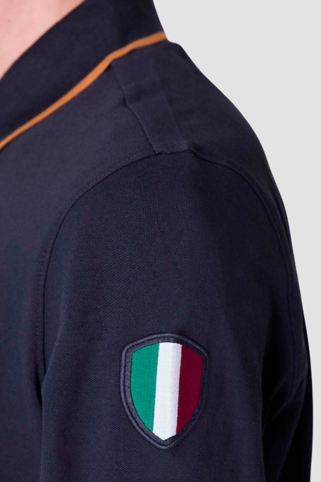 AERONAUTICA MILITARE Granatowa męska koszulka polo Piqué