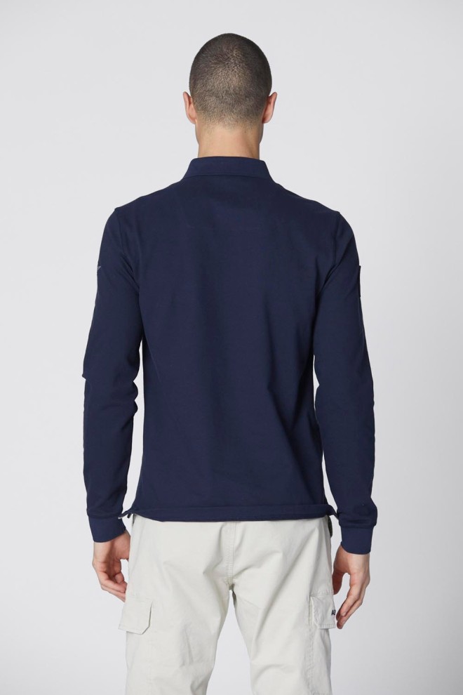 AERONAUTICA MILITARE Polo cu mânecă lungă Piqué albastru marin pentru bărbați