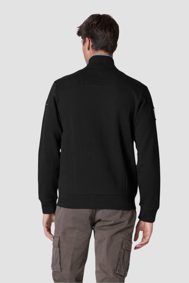 AERONAUTICA MILITARE Tricou negru cu fermoar pentru bărbați