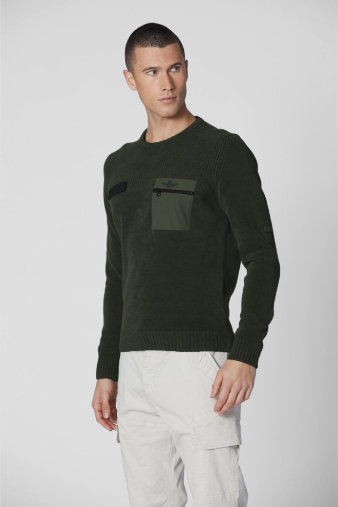 AERONAUTICA MILITARE Green men's sweater