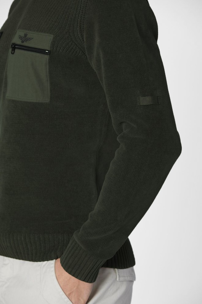 AERONAUTICA MILITARE Zielony sweter męski