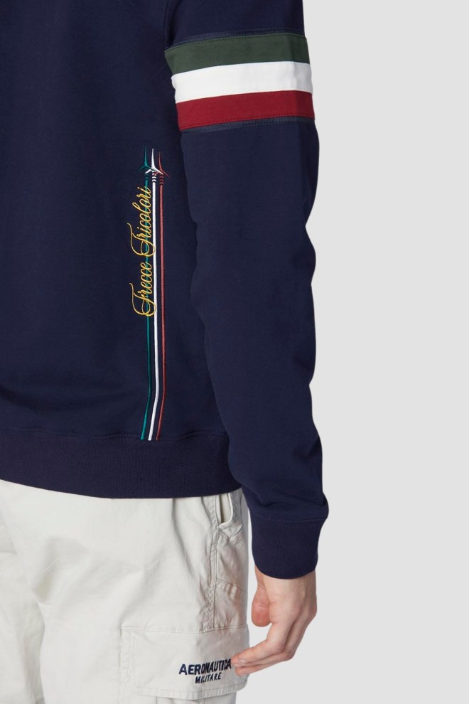 AERONAUTICA MILITARE Men's navy blue zip-up sweatshirt