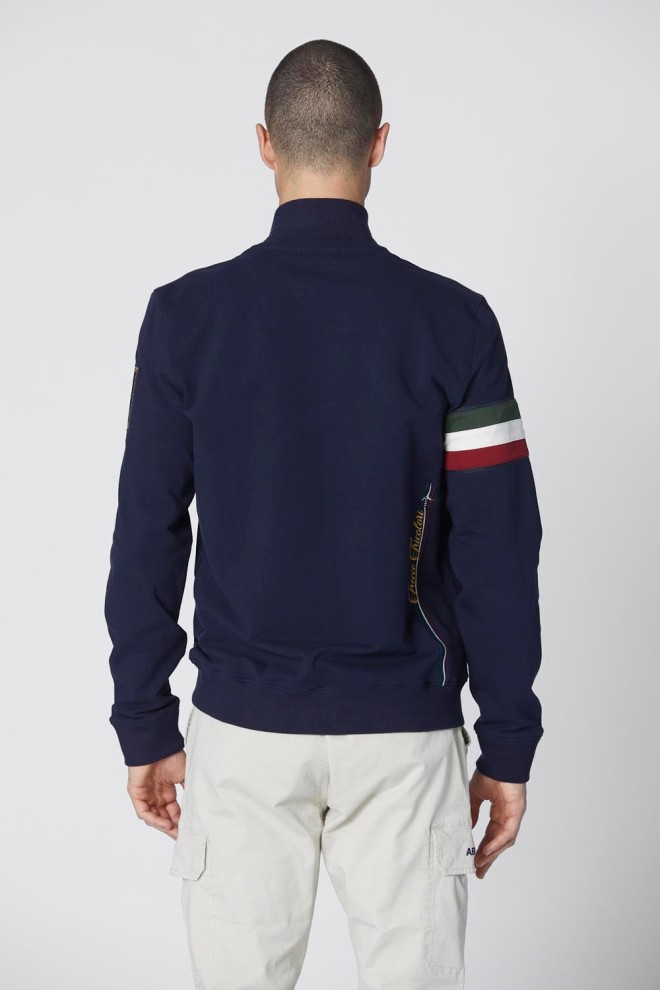 AERONAUTICA MILITARE Men's navy blue zip-up sweatshirt