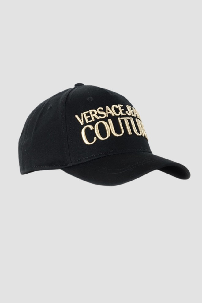 VERSACE JEANS COUTURE Black baseball cap.