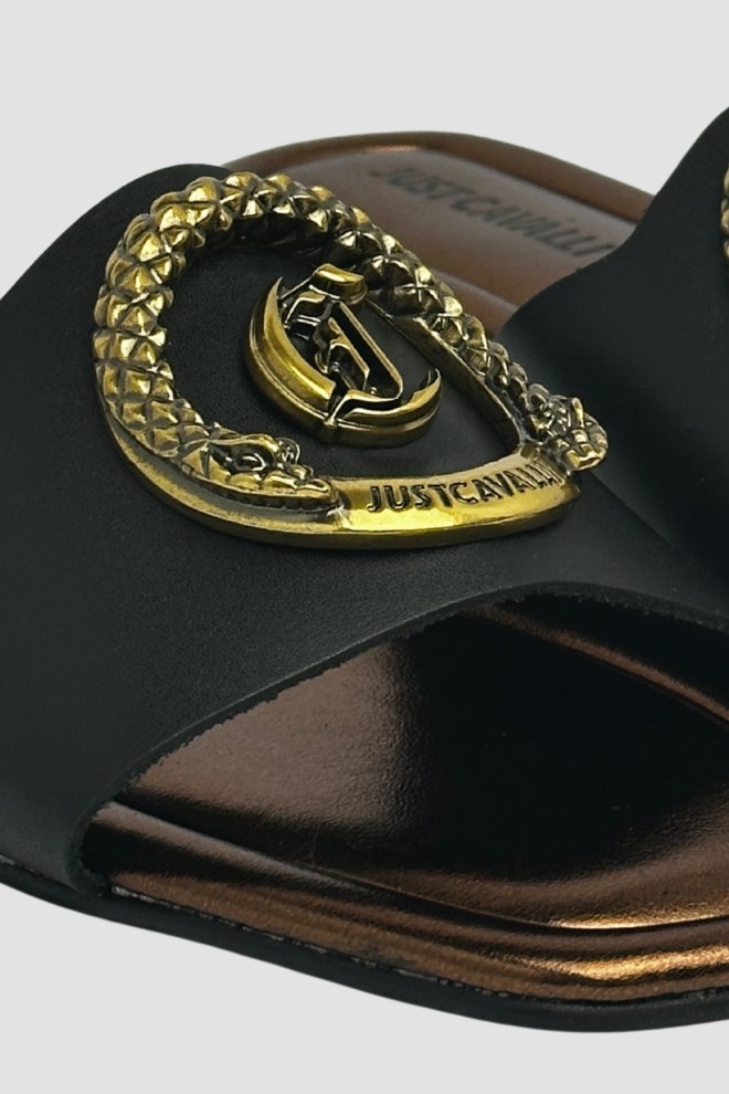 JUST CAVALLI Negru femei Fondo Elisie Ciabatta flip-flops