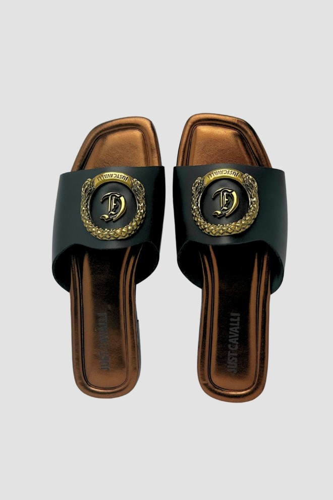 JUST CAVALLI Negru femei Fondo Elisie Ciabatta flip-flops