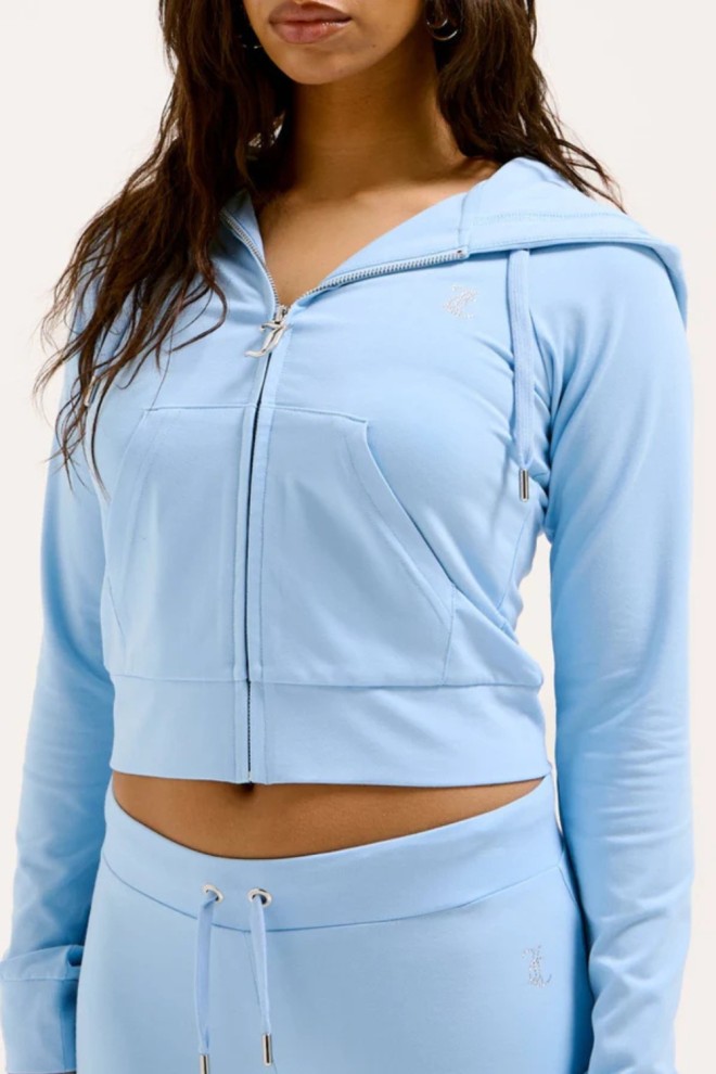 JUICY COUTURE Blue Femeii Single Jersey Ola Hoodie