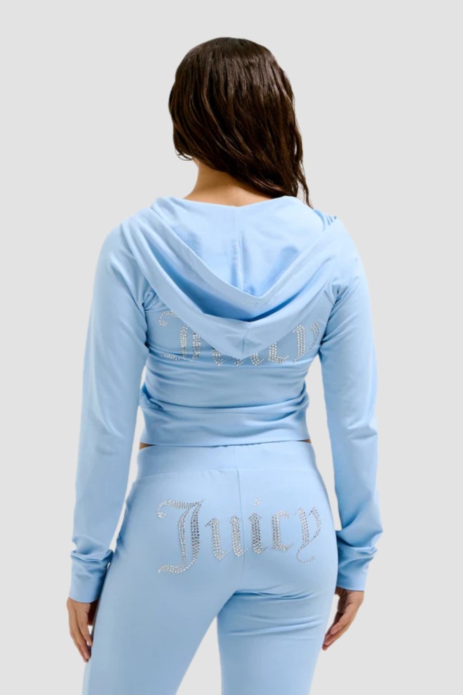 JUICY COUTURE Blue Femeii Single Jersey Ola Hoodie