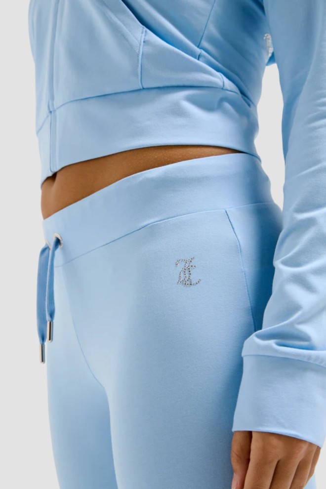 JUICY COUTURE Pantaloni de trening cu talie joasă Single Jersey Apollo albastru pentru femei