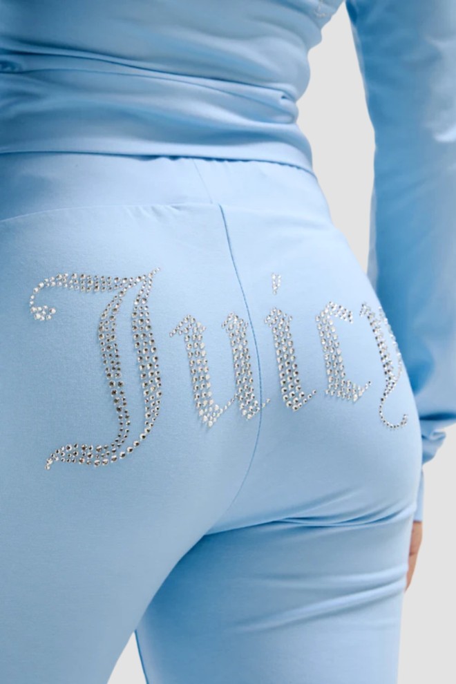JUICY COUTURE Pantaloni de trening cu talie joasă Single Jersey Apollo albastru pentru femei