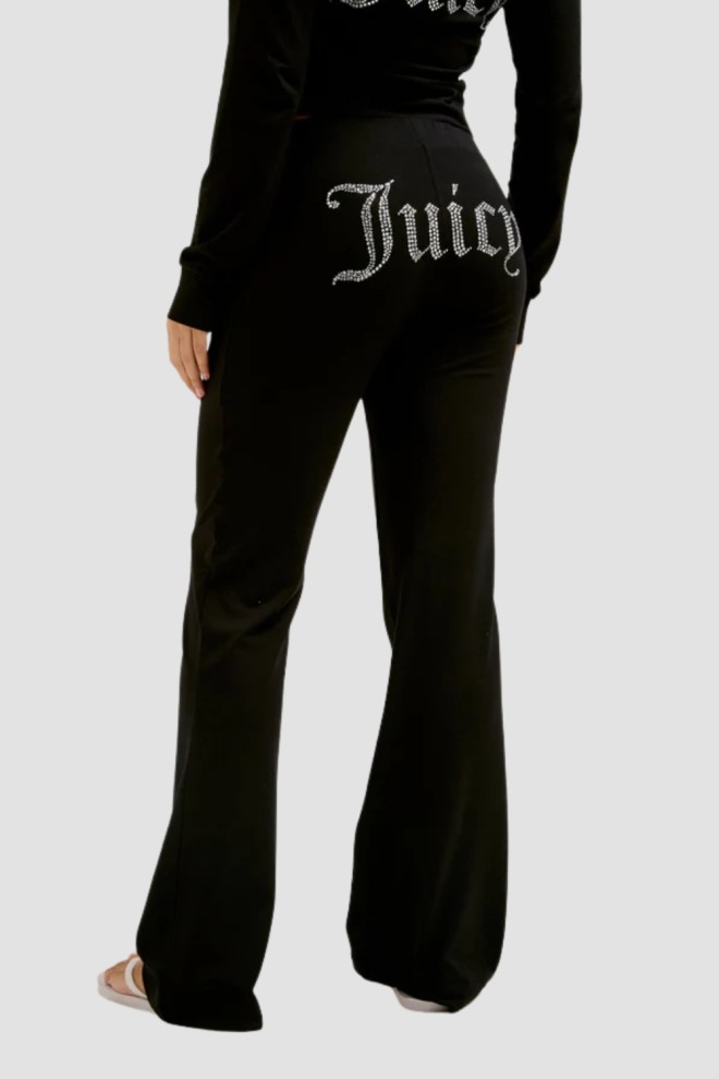 Pantaloni de trening cu talie joasă JUICY COUTURE Black Single Jersey Apollo pentru femei