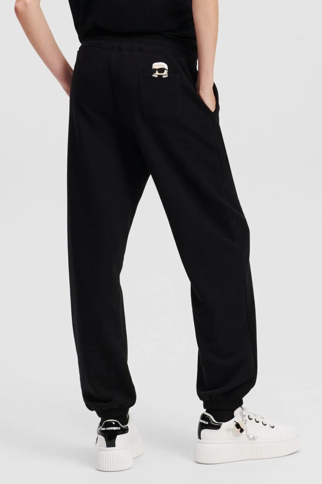 KARL LAGERFELD Pantaloni de trening Ikon Peak-a-Boo negri pentru femei